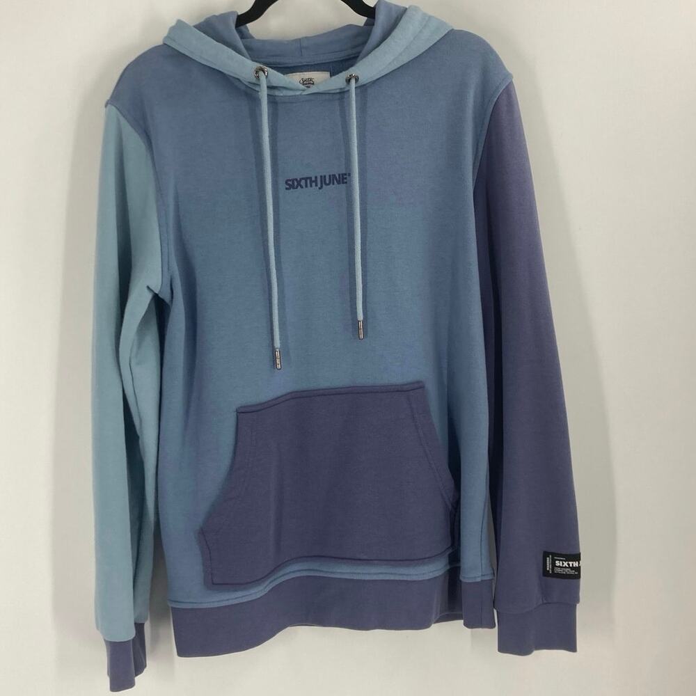 Sixth of June Blue Colorblock Hoodie Men’s Size Large Unisex Streetwear